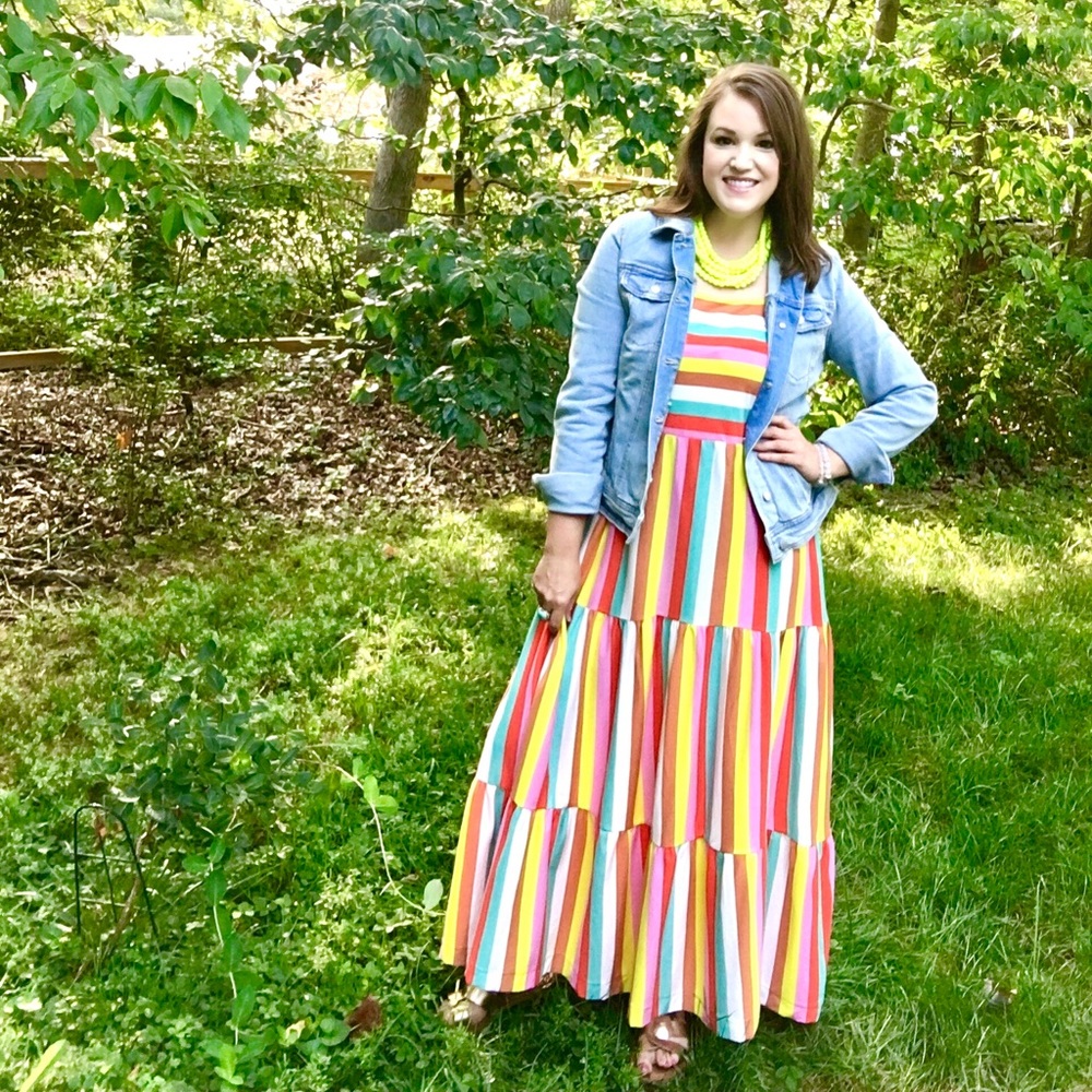 Jcrew Rainbow Maxi Dress